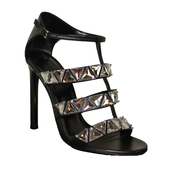 NIB Gucci Crystal Triple-Band High-Heel Sandals - Picture 1 of 7